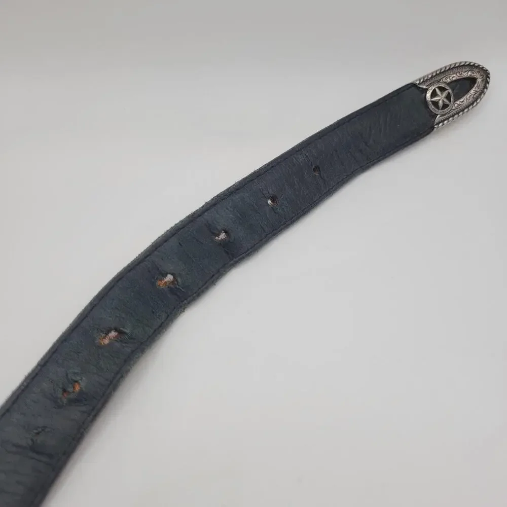 Tony Lama Belt 44 Black Leather Country Croc Print Western Cowboy USA C42123
